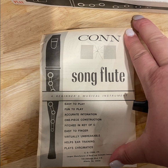 Vintage Conn Song Flute Plastic Black #970 Original Box Manual New READ - Picture 3 of 4